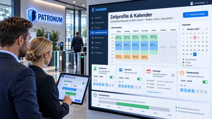 Zeitprofile und Kalender für Zutrittsrechte